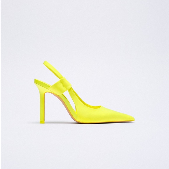 zara neon green heels